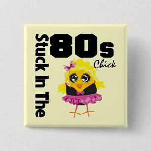 Stuck in the 80s Chick 15 Cm Square Badge