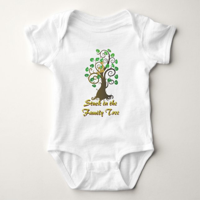 Stuck in  the Family Tree Baby Bodysuit (Front)