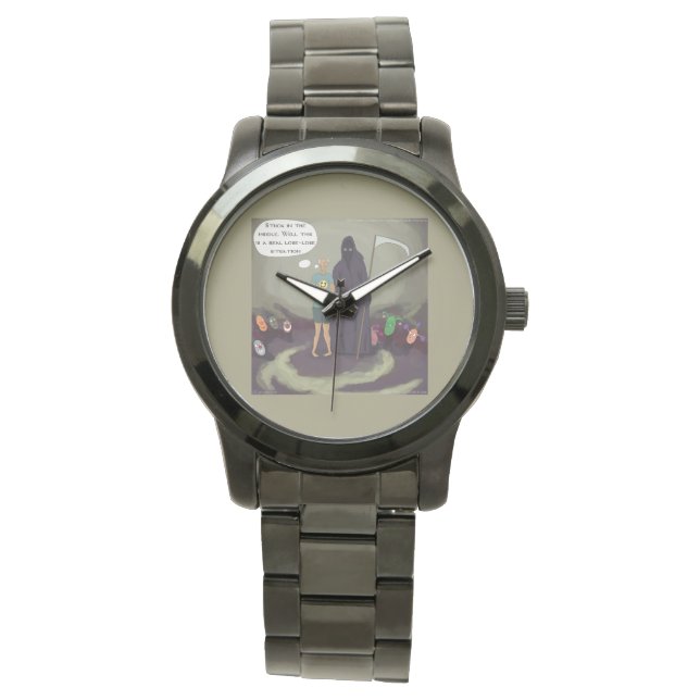 Stuck In The Middle Funny Grim Reaper Watch (Front)