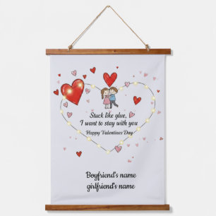 Stuck like glue valentine hanging tapestry