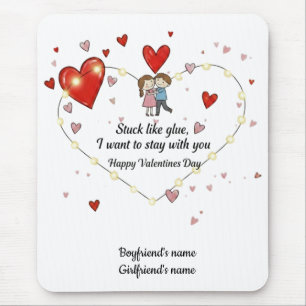 Stuck like glue valentine mouse pad