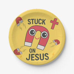 Stuck On Jesus-Christian Children's Party Plate