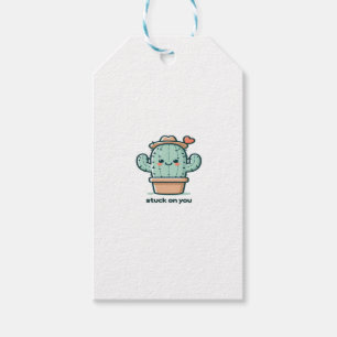 Stuck On You Cactus Cute Plant Design  Gift Tags
