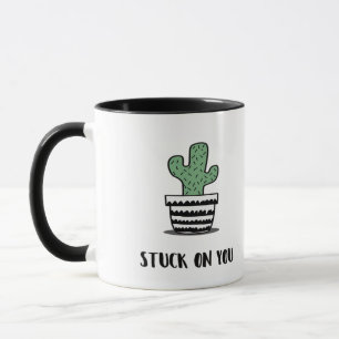Stuck On You Cactus Illustration Artistic Design  Mug