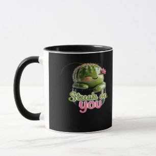 Stuck On You Cute Cactus Pun Kawaii Valentines Lov Mug