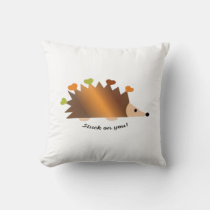 Stuck On You Hedgehog And Hearts Cute Design  Cushion