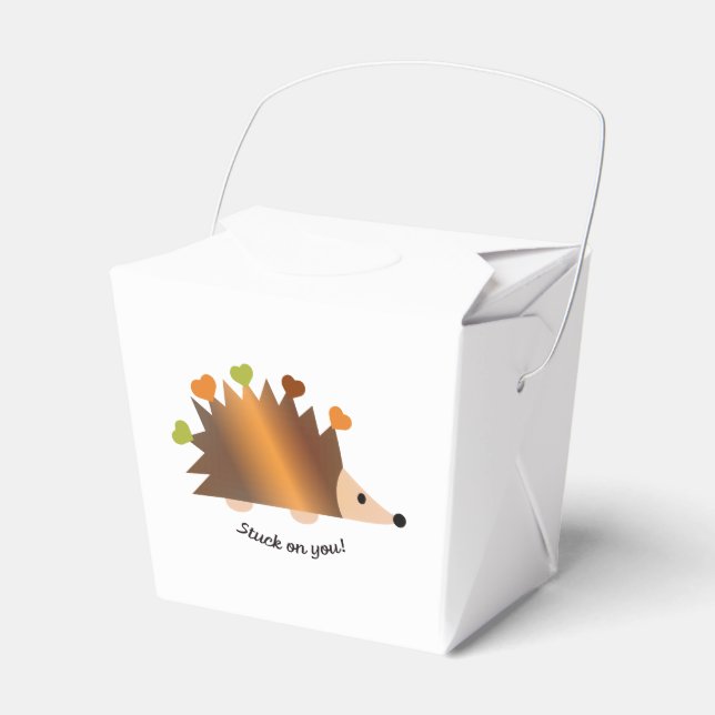 Stuck on You Hedgehog and Hearts Favour Box (Front Side)
