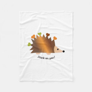 Stuck on You Hedgehog and Hearts Fleece Blanket