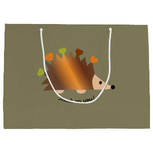Stuck on You Hedgehog and Hearts Large Gift Bag