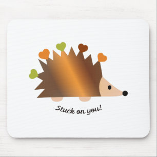 Stuck on You Hedgehogs and Hearts Mouse Pad