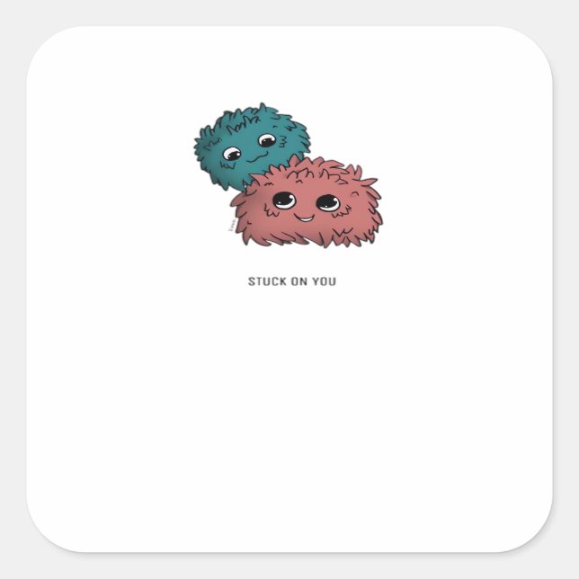 Stuck On You Minimal Heartfelt Design  Square Sticker (Front)