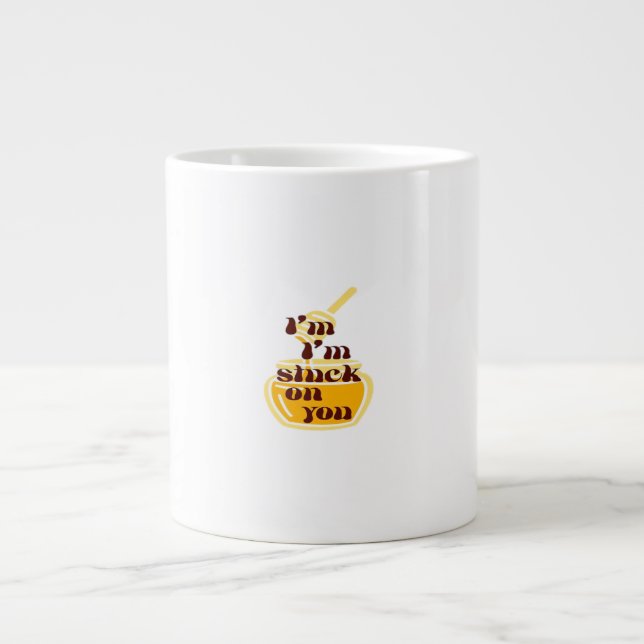 Stuck On You Minimal Love Design  Large Coffee Mug (Front)