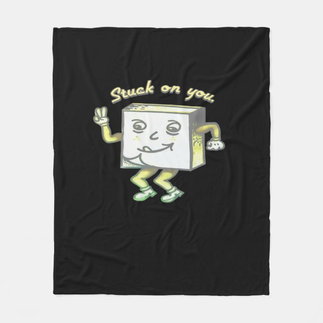 Stuck On You Post It Minimal Modern Style  Fleece Blanket (Front)