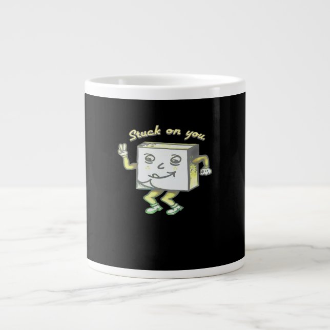 Stuck On You Post It Minimal Modern Style  Large Coffee Mug (Front)
