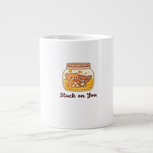 Stuck On You Simple Love Aesthetic  Large Coffee Mug (Front)