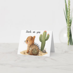 Stuck on you thank you card