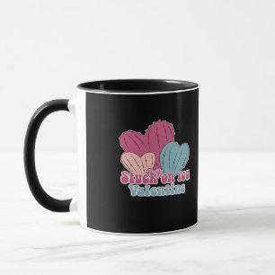 Stuck On You Valentine Funny Cactus Cute Design  Mug
