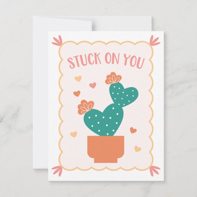 "Stuck On You" Valentine's Day Card (Front)