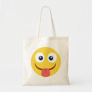 Stuck Out Tongue Emoji Tote Bag