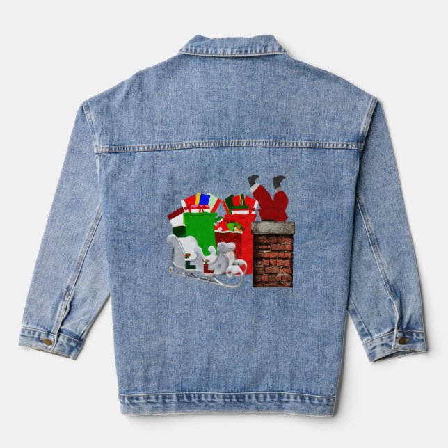 Stuck Santa Unisex Denim Jacket (Back)