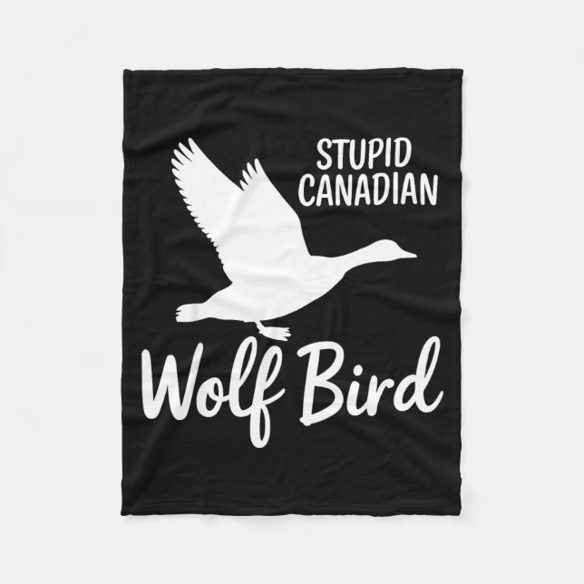 Stud Canadian Wolf Bird Funny  Fleece Blanket (Front)