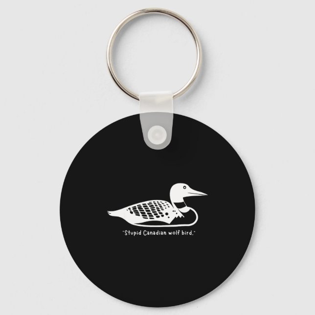 Stud Canadian Wolf Bird Funny Loon Humor  Key Ring (Front)