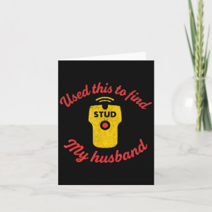 Stud Finder Graphic For Women Funny Husband Retro Card