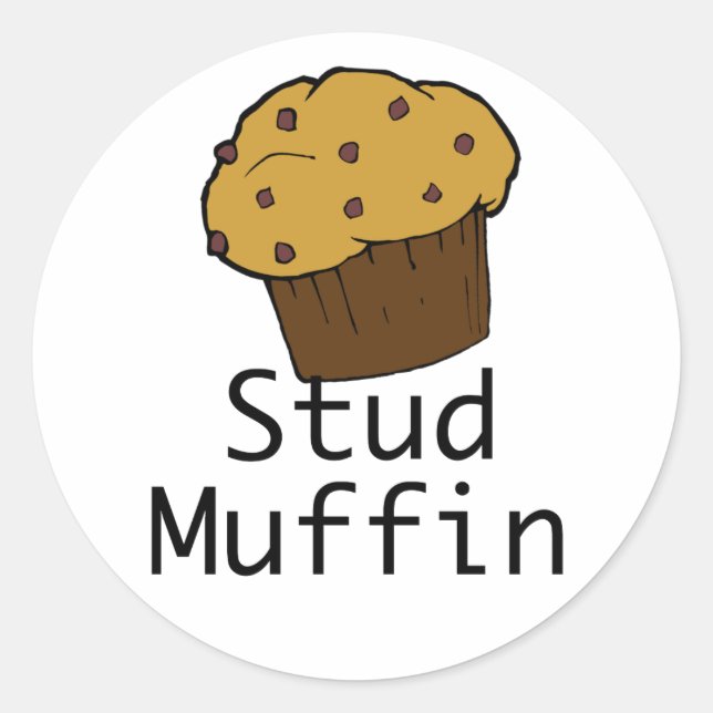 Stud Muffin Boy Classic Round Sticker (Front)