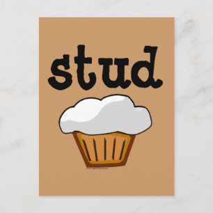 Stud Muffin, Cute Funny Baked Good Postcard
