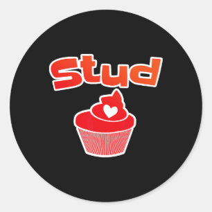 Stud Muffin Happy Valentines Day Matching Art Prin Classic Round Sticker