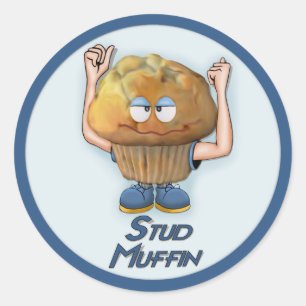 Stud Muffin Humour Classic Round Sticker