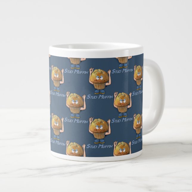 Stud Muffin Humour Large Coffee Mug (Front Right)
