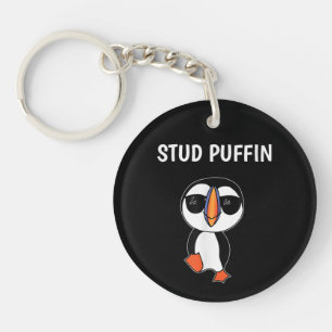 Stud Puffin Funny Bird Key Ring