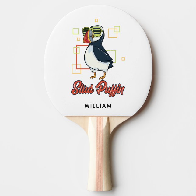 Stud Puffin Sea Bird Cute Gag Personalised Ping Pong Paddle (Front)
