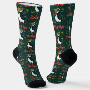 Stud Puffin Sea Bird Illustration Swag Socks