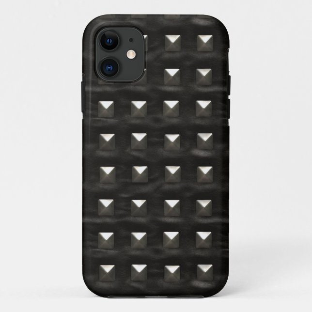 Studded Black Leather Case-Mate iPhone Case (Back)