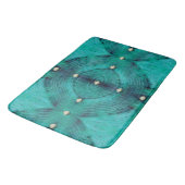 Studded Floor Pattern in Aqua Blues Bath Mat (Angled)