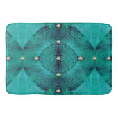 Studded Floor Pattern in Aqua Blues Bath Mat (Front)