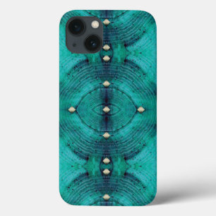 Studded Floor Pattern in Aqua Blues iPhone 13 Case