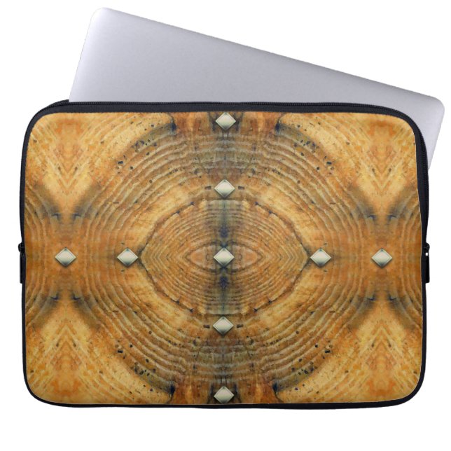 Studded Floor Pattern in Golden Browns Laptop Sleeve (Front)