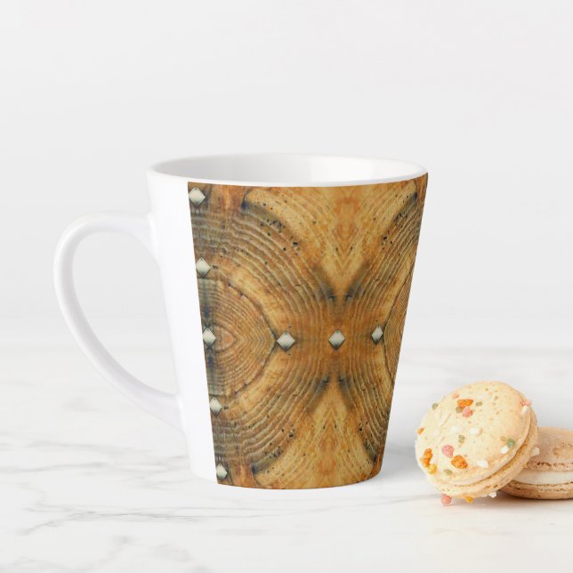 Studded Floor Pattern in Golden Browns Latte Mug (In Situ)