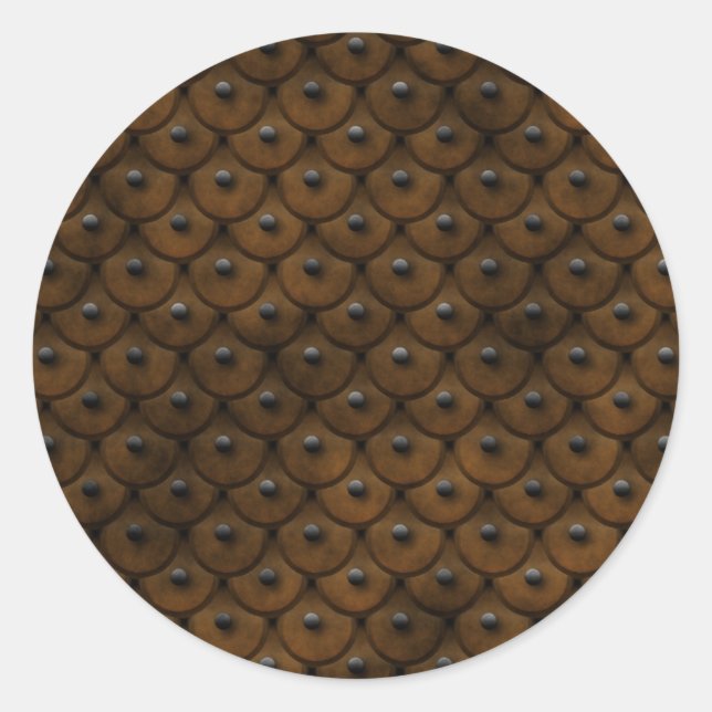 Studded Leather is stylish Classic Round Sticker (Front)