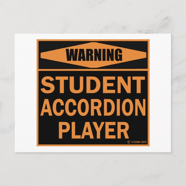 Student Accordion Player Postcard (Front)
