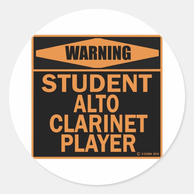 Student Alto Clarinet Player Classic Round Sticker (Front)