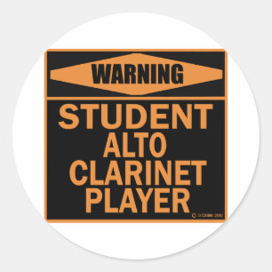 Student Alto Clarinet Player Classic Round Sticker