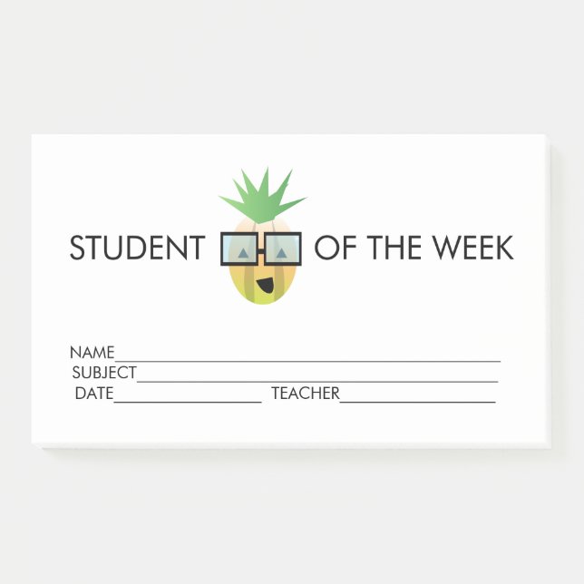 Student Award Achievement Pineapple  Post-it Notes (Front)