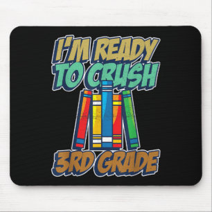 Student Boys Girls 3rd Grade School Books Back To Mouse Pad