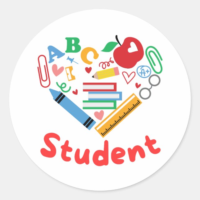 Student Classic Round Sticker (Front)