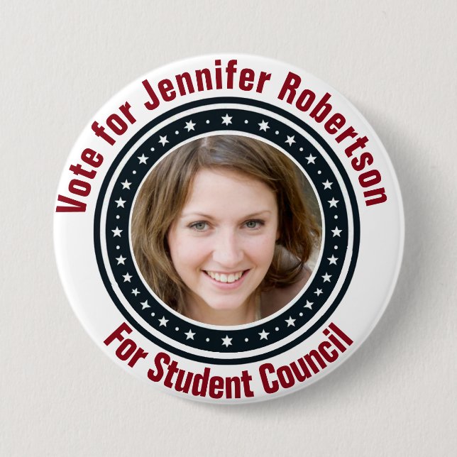 Student Council 7.5 Cm Round Badge (Front)