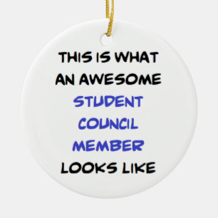 student council member, awesome ceramic ornament